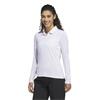 adidas Ladies Performance Solid Long Sleeve Polo Shirt White