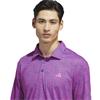 adidas Gents Ultimate365 Feather Print Polo Shirt Lucid Pink - Dusty Petrol