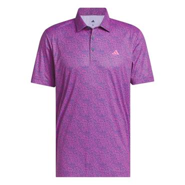 adidas Gents Ultimate365 Feather Print Polo Shirt Lucid Pink - Dusty Petrol