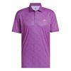 adidas Gents Ultimate365 Feather Print Polo Shirt Lucid Pink - Dusty Petrol
