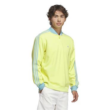adidas Gents Originals 3 Stripe 1/4  Zip Sweatshirt Pure Lemon