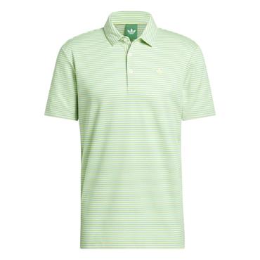 adidas Gents Originals Stripe Pique Polo Pure Lemon - Light Aqua