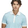 adidas Gents Originals All Over Trefoil Polo Shirt Chalk White - Light Aqua