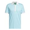 adidas Gents Originals All Over Trefoil Polo Shirt Chalk White - Light Aqua