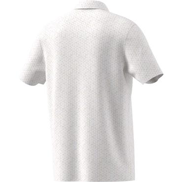 adidas Gents Ultimate365 Mesh Print CLIMACOOL Polo Shirt White - Dusky Orange