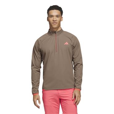adidas Gents Ultimate365 Durbale Water Repellent Wind 1/4 Zip Sweatshirt Khaki Six - Solar Turbo