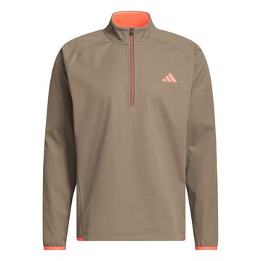 adidas Gents Ultimate365 Durbale Water Repellent Wind 1/4 Zip Sweatshirt Khaki Six - Solar Turbo