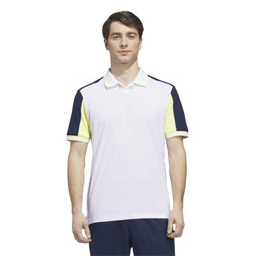 adidas Gents Beyond The Course Vent Twistknit Polo Shirt Short Sleeve White - Frozen Lemon