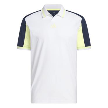 adidas Gents Beyond The Course Vent Twistknit Polo Shirt Short Sleeve White - Frozen Lemon