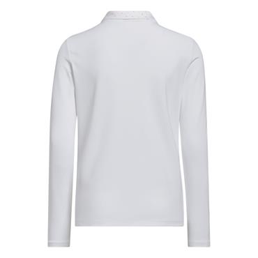 adidas Girls Climacool Long Sleeve Polo Shirt White