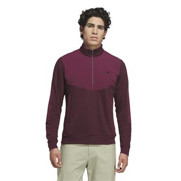 adidas Gents Ultimate365+Course Control Hybrid 1/4 Zip Sweatshirt Maroon