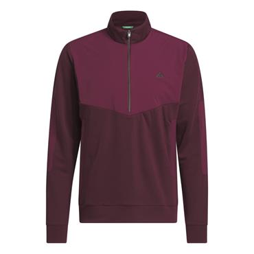 adidas Gents Ultimate365+Course Control Hybrid 1/4 Zip Sweatshirt Maroon