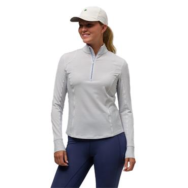 Zero Restriction Ladies Renae Zip Mock White - Neptune