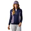 Glenmuir Ladies Carina Zip Neck Shaped Panel Performance Midlayer Navy - Raspberry Mosaic