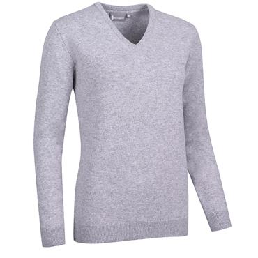 Glenmuir Ladies Nina V-Neck Lambswool Sweater Light Grey