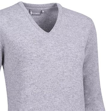 Glenmuir Ladies Nina V-Neck Lambswool Sweater Light Grey