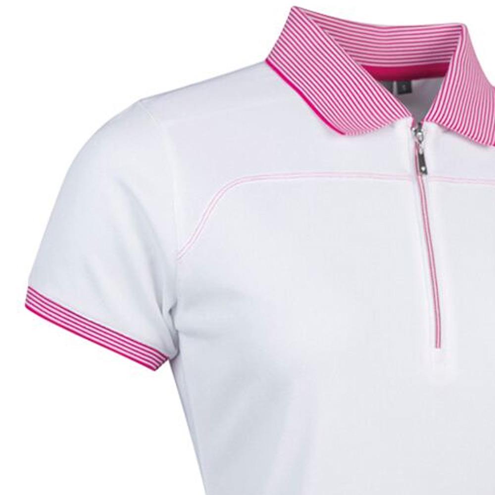 Glenmuir Ladies Nadia Polo Shirt White Magenta Golf Store