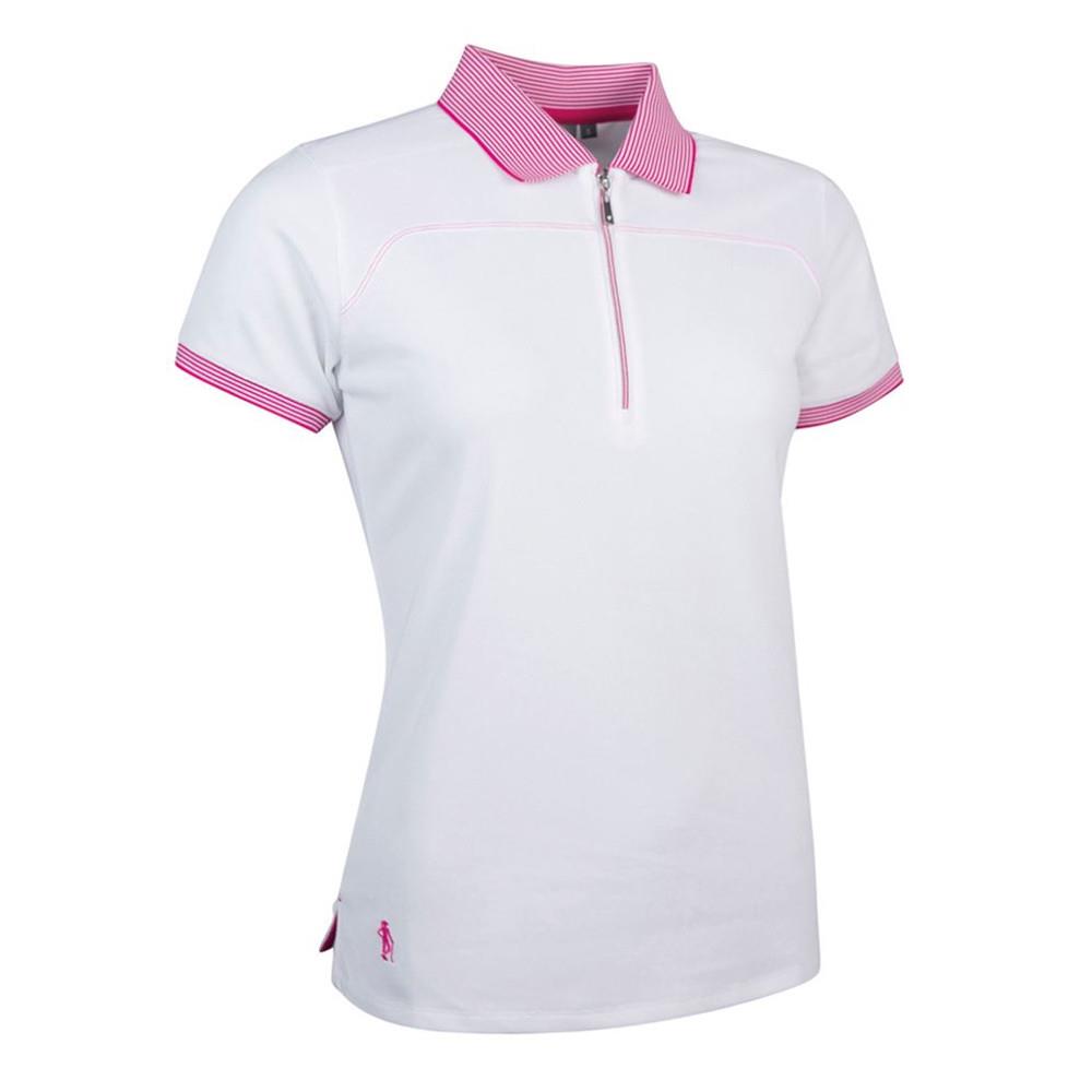 Glenmuir Ladies Nadia Polo Shirt White Magenta Golf Store