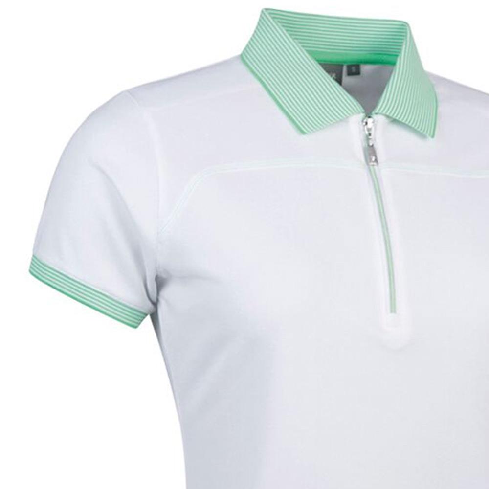 Glenmuir Ladies Nadia Polo Shirt White Spring Green Golf Store
