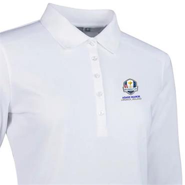 Glenmuir Ladies Misha Official Ryder Cup 2027 Long Sleeve Performance Polo Shirt White