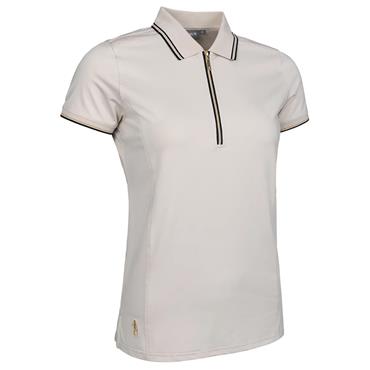Glenmuir Ladies Stella Mesh Panel Performance Polo Shirt Linen - Black