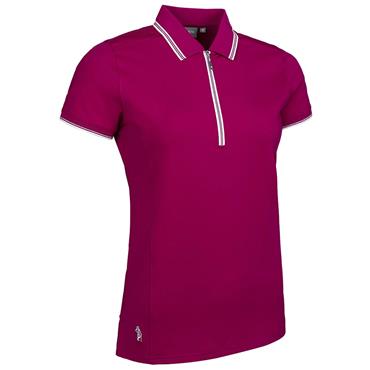 Glenmuir Ladies Stella Mesh Panel Performance Polo Shirt Raspberry - White