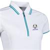 Glenmuir Ladies Stella Official Ryder Cup 2027 Mesh Panel Performance Polo Shirt White - Lagoon
