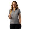Glenmuir Ladies Amelia Zip Neck Print Polo Shirt Linen - Black Mosaic - Gold