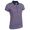 Glenmuir Ladies Amelia Zip Neck Print Polo Shirt Navy - Raspberry Mosaic - Silver