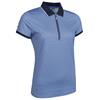 Glenmuir Ladies Amelia Zip Neck Print Polo Shirt Tahiti - Navy Mosaic - Silver