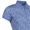 Glenmuir Ladies Amelia Zip Neck Print Performance Polo Shirt White - Light Blue Flowers