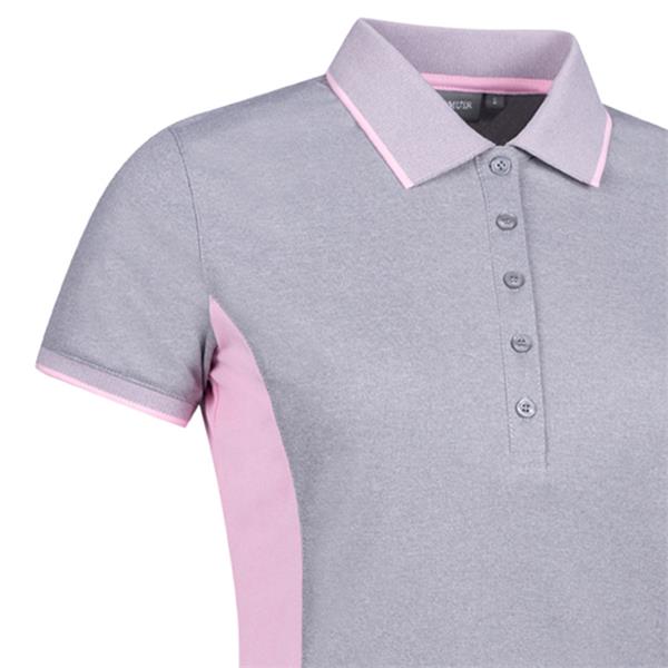 Glenmuir Ladies Teri Polo Shirt Light Grey Marl Candy