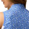 Glenmuir Ladies Alice Printed Panel Zip Sleeveless Performance Shirt White - Light Blue Flowers