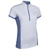 Glenmuir Ladies Maisie Stand Up Collar Printed Panel Zip Performance Shirt White - Tahiti Mosaic