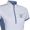 Glenmuir Ladies Maisie Official Ryder Cup 2027 Printed Panel Zip Polo Shirt White - Tahiti Mosaic 