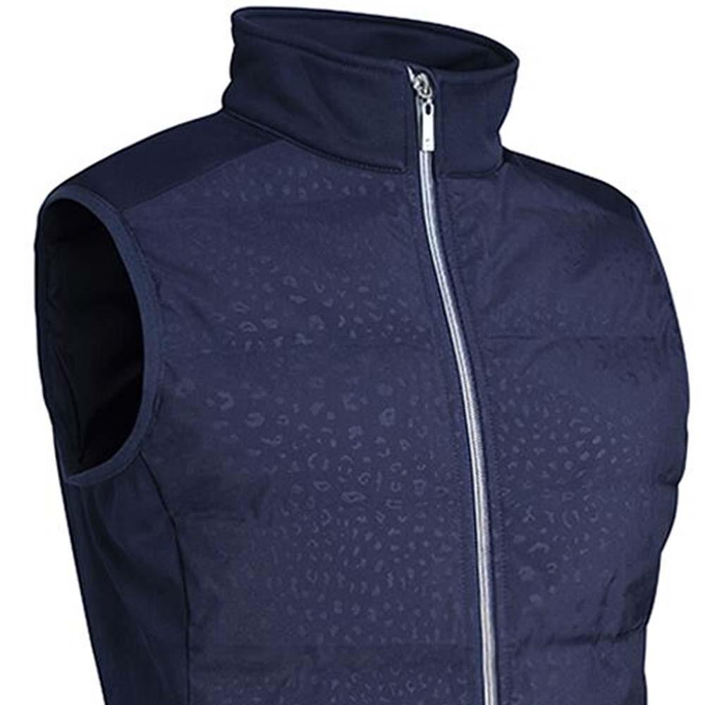 Glenmuir Ladies Ayla Zip Front Bonded Padded Down Gilet Navy Animal Print