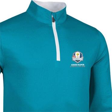 Glenmuir Gents Wick Official Ryder Cup 2027 Zip Neck Midlayer Lagoon - White