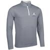 Glenmuir Gents Wick Zip Neck Ryder Cup 27 Midlayer Light Grey Marl - White