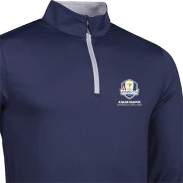 Glenmuir Gents Wick Official Ryder Cup 2027 Zip Neck Midlayer Navy - Light Grey