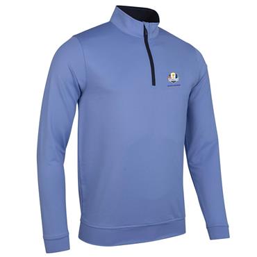 Glenmuir Gents Wick Zip Neck Ryder Cup 27 Midlayer Light Blue