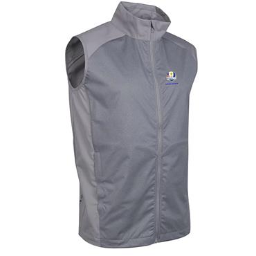 Glenmuir Gents Ryder Cup 2027 Johnstone F/Z Water Repellent Gilet Light Grey Herringbone