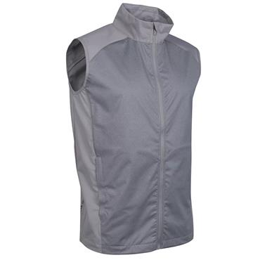 Glenmuir Gents Johnstone F/Z Water Repellent Gilet Light Grey Herringbone