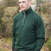 Proquip Gents Mistral Zip Neck Cotton Wind Jersey Top Bottle Green