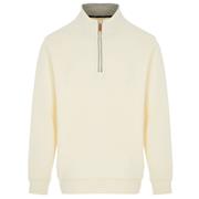 Proquip Gents Mistral Zip Neck Cotton Wind Jersey Top Cream