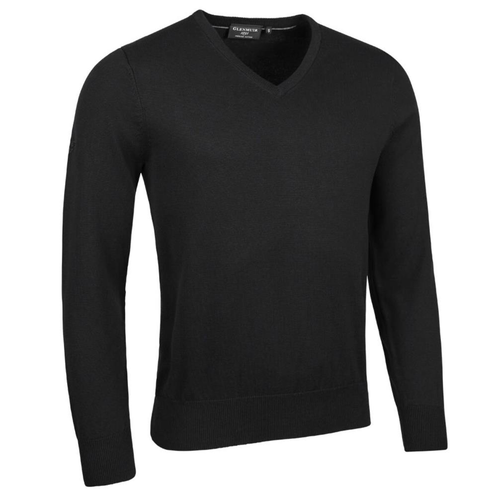 Glenmuir Gents Eden V Neck Cotton Sweater Black
