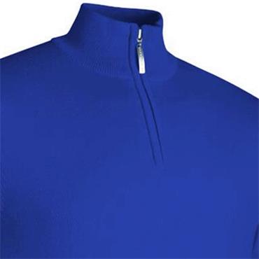 Glenmuir Gents Devon ½ Zip Lightweight Cotton Sweater Ascot Blue
