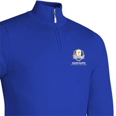 Glenmuir Gents Devon Ryder Cup 27 1/4 Zip Sweater Ascot Blue