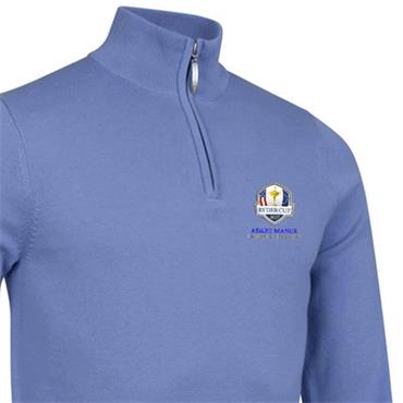 Glenmuir Gents Devon Ryder Cup 27 1/4 Zip Sweater Light Blue
