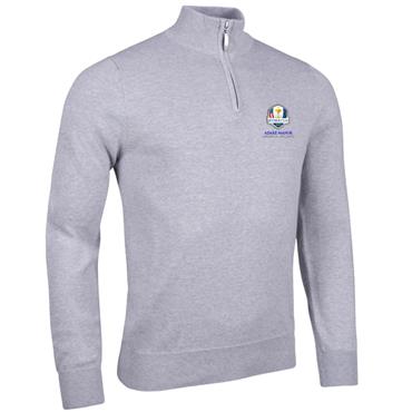 Glenmuir Gents Devon Ryder Cup 27 1/4 Zip Sweater Light Grey