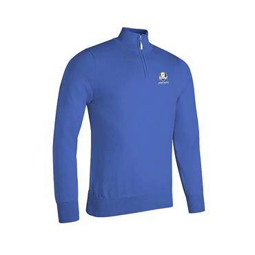 Glenmuir Gents Devon Ryder Cup 27 1/4 Zip Sweater Tahiti